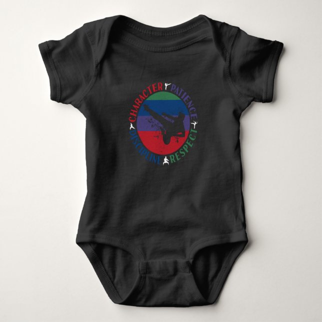 Martial Arts - Karate Core Values Baby Bodysuit (Front)