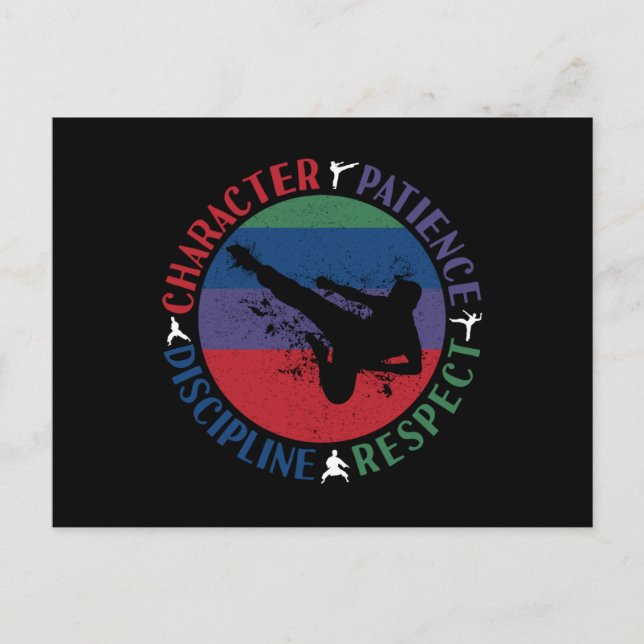 Martial Arts - Karate Core Values Postcard (Front)