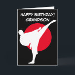 Martial arts karate custom Happy Birthday card<br><div class="desc">Martial arts karate custom Happy Birthday card. Cool personalised greeting card for kids, coach, instructor, teacher, friend, grandson, etc. Karate kick design with rising sun background. Also nice for son in law, nephew, children and other family members. Special oversized big extra large size available too. Perfect for other fight sports...</div>