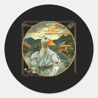 Martial Arts Karate Duck Sunset Garden Mma Classic Round Sticker