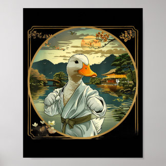 Martial Arts Karate Duck Sunset Garden Mma Poster