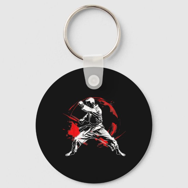 Martial Arts Karate Fan Dynamic Mma Design  Key Ring (Front)