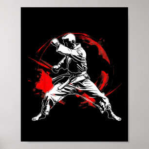 Martial Arts Karate Fan Dynamic Mma Design  Poster