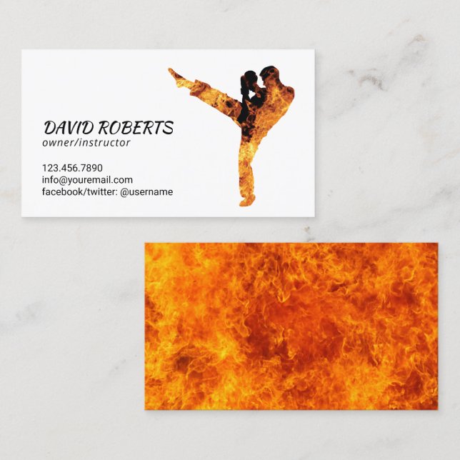 Martial Arts Karate Instructor Professional Business Card (Front/Back)