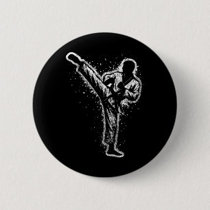 Martial Arts Karate Kick Taekwondo Belt 6 Cm Round Badge