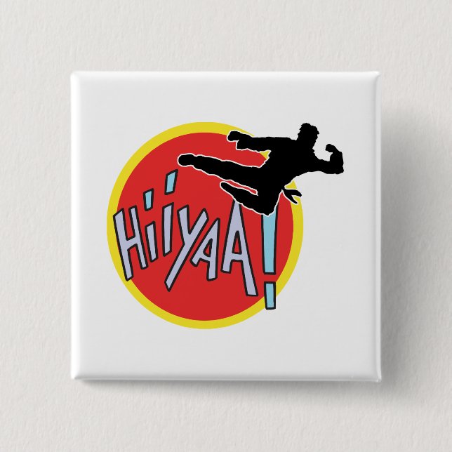 Martial Arts Karate Kid 15 Cm Square Badge (Front)