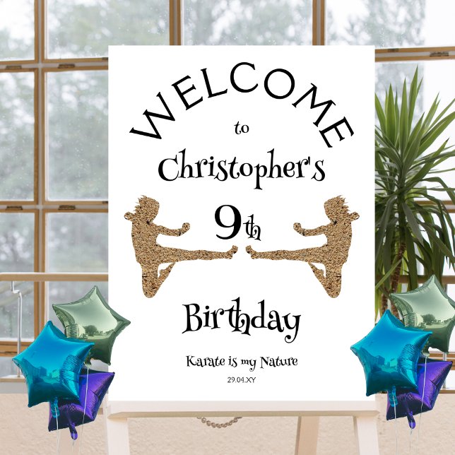 Martial Arts Karate Kids Birthday Welcome Party Poster (Creator Uploaded)