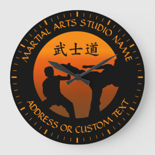 Martial Arts Karate Taekwondo Kung Fu Studio Large Clock
