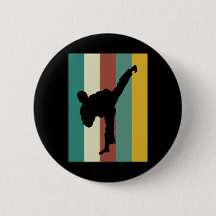 Martial Arts Kickboxing Karate Taekwondo Retro Des 6 Cm Round Badge
