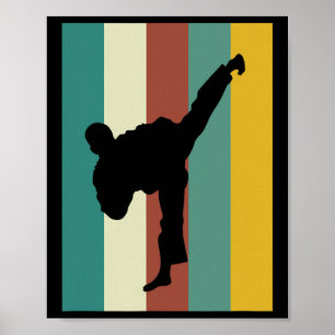 Martial Arts Kickboxing Karate Taekwondo Retro Des Poster