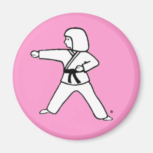 Martial Arts Kid 2 pink magnet (Front)