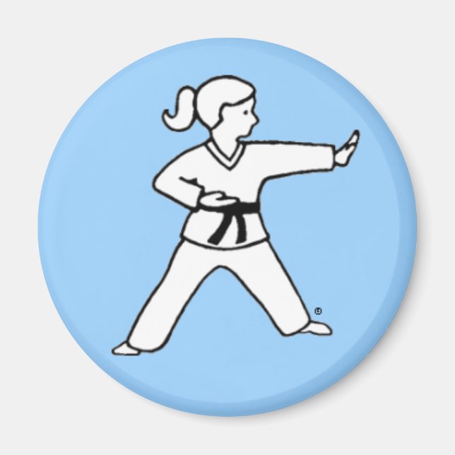 Martial Arts Kid 4 light blue magnet (Front)