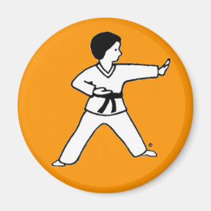 Martial Arts Kid 6 orange magnet