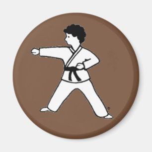 Martial Arts Kid 8 brown magnet