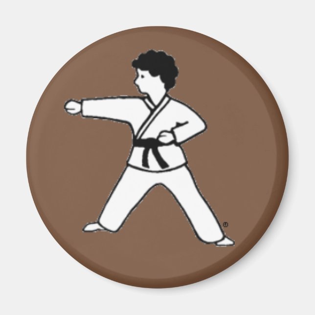 Martial Arts Kid 8 brown magnet (Front)