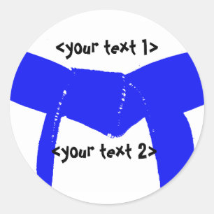 Martial Arts LIght Blue Belt Classic Round Sticker