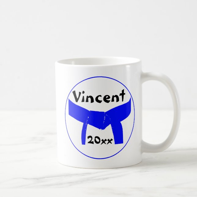 Martial Arts Light Blue Belt Coffee Mug (Right)