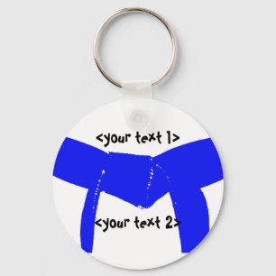 Martial Arts Light Blue Belt Key Ring
