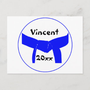 Martial Arts Light Blue Belt Postcard