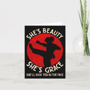 Martial Arts Maven Beauty And Grace Karate Kick Card