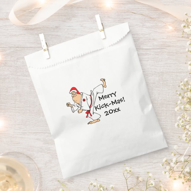 Martial Arts Merry Kick-Mas Christmas Party Favour Bags (Clipped)