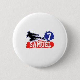 Martial Arts Ninja Warrior Theme Birthday Boy T Sh 6 Cm Round Badge