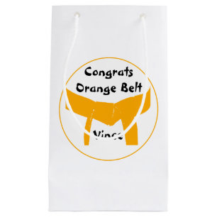 Martial Arts Orange Belt Congratulations Small Gift Bag