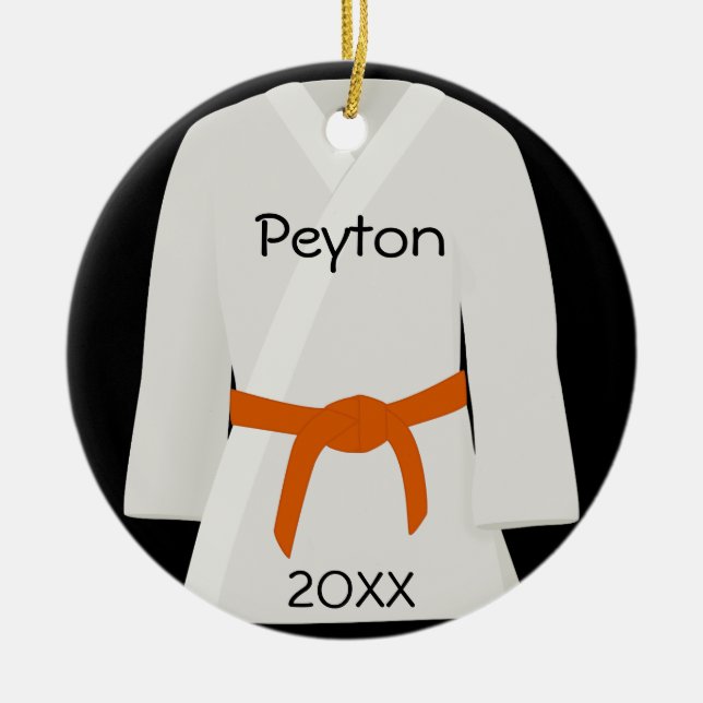 Martial Arts Orange Belt Ornament (Front)