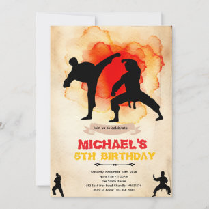 Martial Arts Party invitation