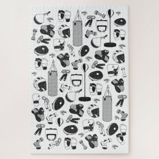 Martial Arts Pattern (black and white) Jigsaw Puzzle