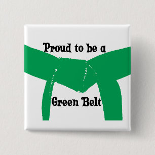 Martial Arts Proud to be a Green Belt 15 Cm Square Badge