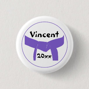 Martial Arts Purple Belt 3 Cm Round Badge