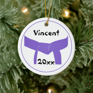 Martial Arts Purple Belt Ceramic Tree Decoration