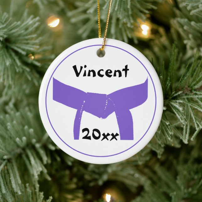 Martial Arts Purple Belt Ceramic Tree Decoration (Tree)
