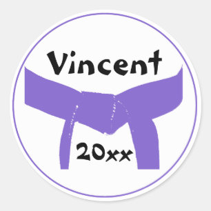 Martial Arts Purple Belt Classic Round Sticker