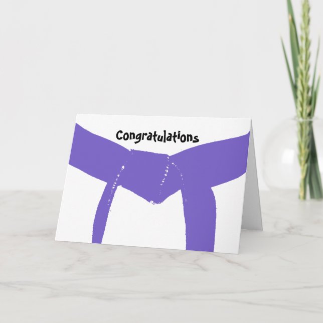 Martial Arts Purple Belt Congratulations Card (Front)