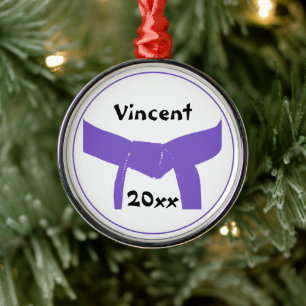 Martial Arts Purple Belt Metal Tree Decoration