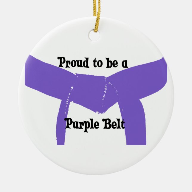 Martial Arts Purple Belt Pride Ceramic Tree Decoration (Front)