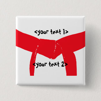 Martial Arts Red Belt 15 Cm Square Badge