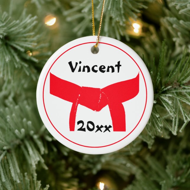 Martial Arts Red Belt Ceramic Tree Decoration (Tree)