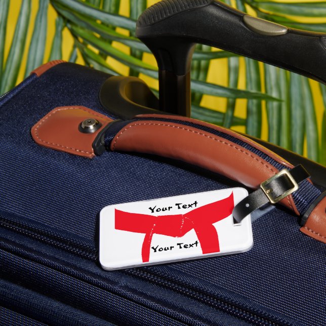 Martial Arts Red Belt Gear Bag Tag (Front Insitu 3)