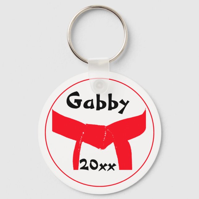 Martial Arts Red Belt Key Ring (Front)