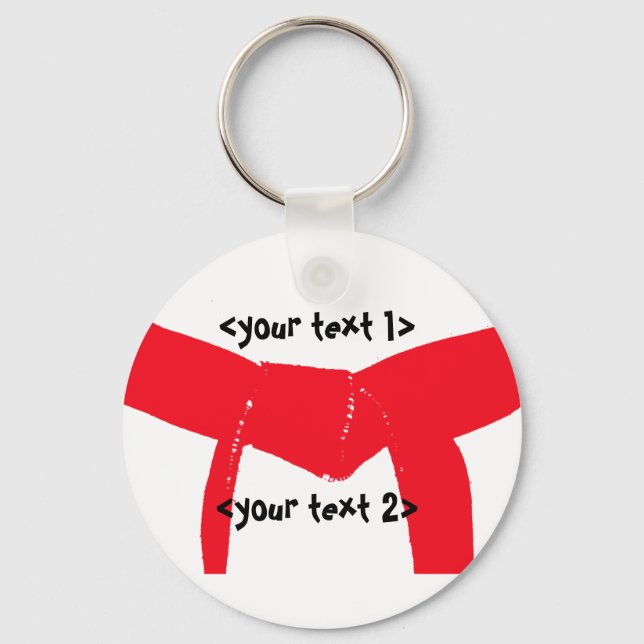 Martial Arts Red Belt Key Ring (Front)