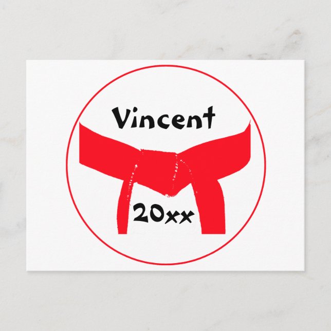 Martial Arts Red Belt Postcard (Front)