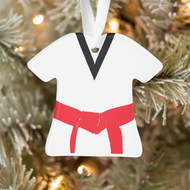 Martial Arts Red Belt Uniform Ornament (Tree)