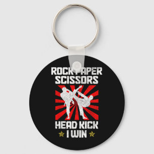 Martial Arts Rock Paper Scissors Taekwondo Karate Key Ring