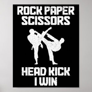 Martial Arts Rock Paper Scissors Taekwondo Karate  Poster