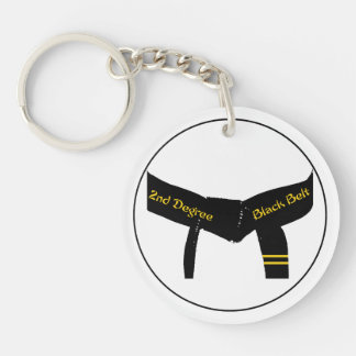 Martial Arts Second Degree Black Belt Key Ring