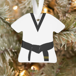 Martial Arts Second Degree Black Belt Uniform Ornament