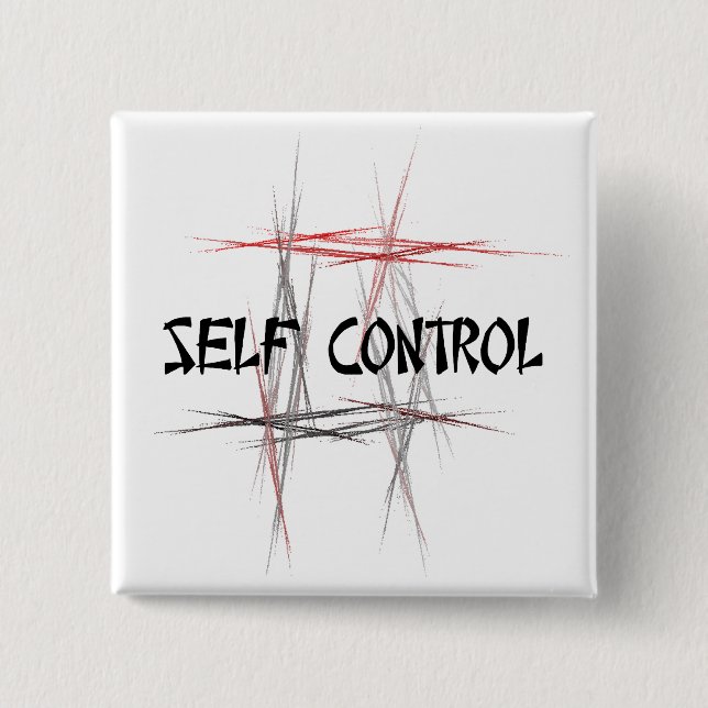 Martial Arts Self Control 15 Cm Square Badge (Front)